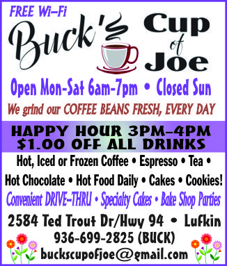 Buck's Cup Of Joe Ad