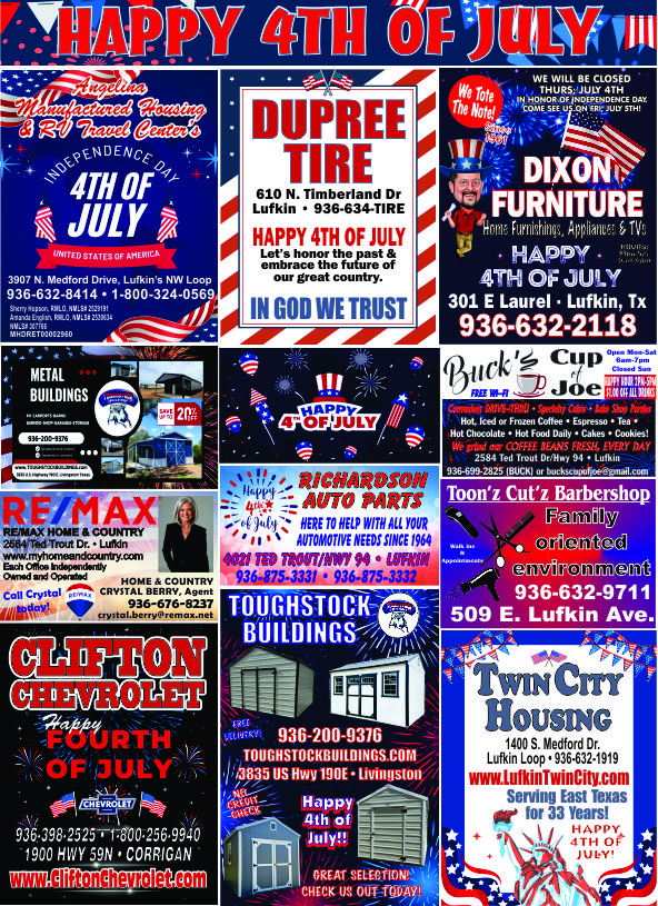 The East Texas Peddler Fourth of July Ad